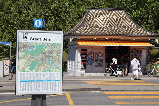 Even simple kiosks are beautifully maintained and perfectly fit the old city style. This is Switzerland!