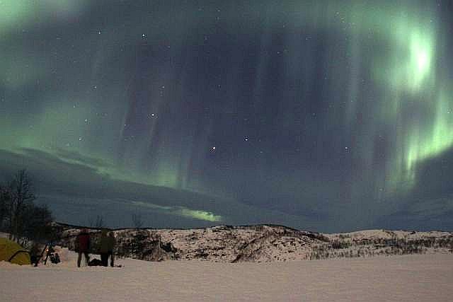The Aurora Borealis appears in many shapes and forms, captivating the attention for hours, until it gets too cold to just stand motionless.
