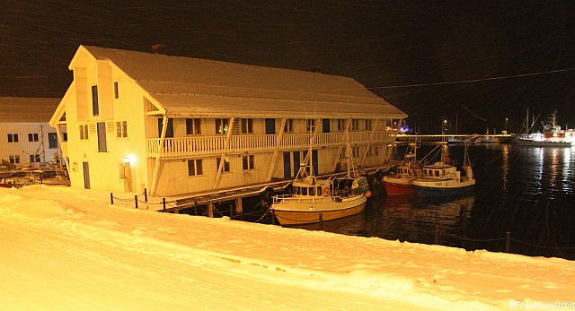 Much of the port facilities are built on poles in the actual harbor, like these traditional fish warehouses.