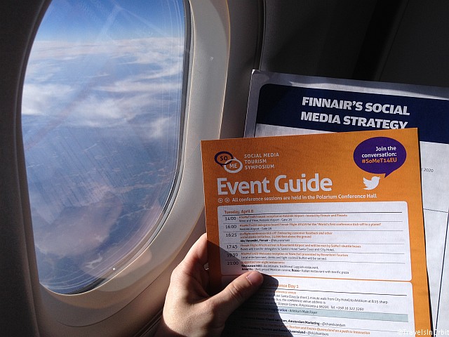 The symposium started on the plane. "In case of a social media emergency, our social media strategy can be found in the seat pocket in front of you..."