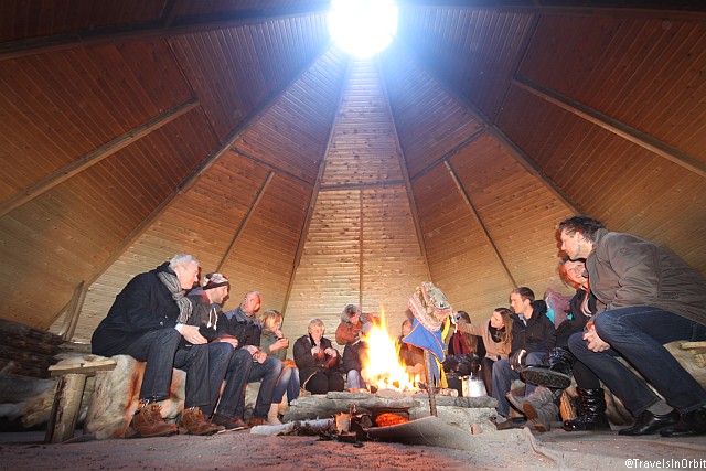 In one of the typical Sami Kota huts at the farm we are introduced to some local habits and stories.