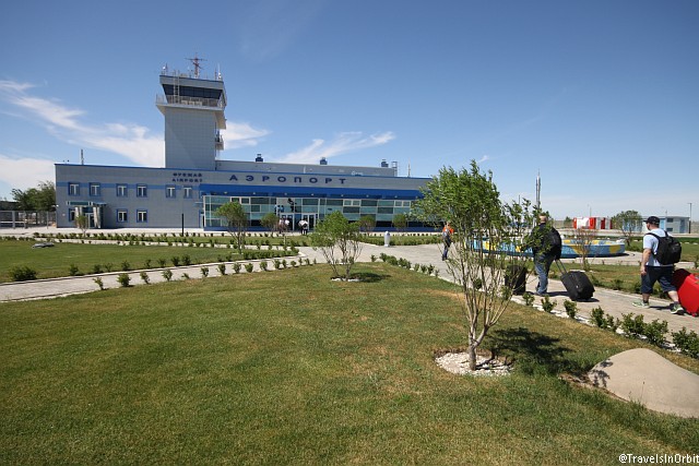 You will arrive in Baikonur either at Tyuratam railway station or at Krainiy Airport, both located outside the Baikonur city limits in Kazakhstan.