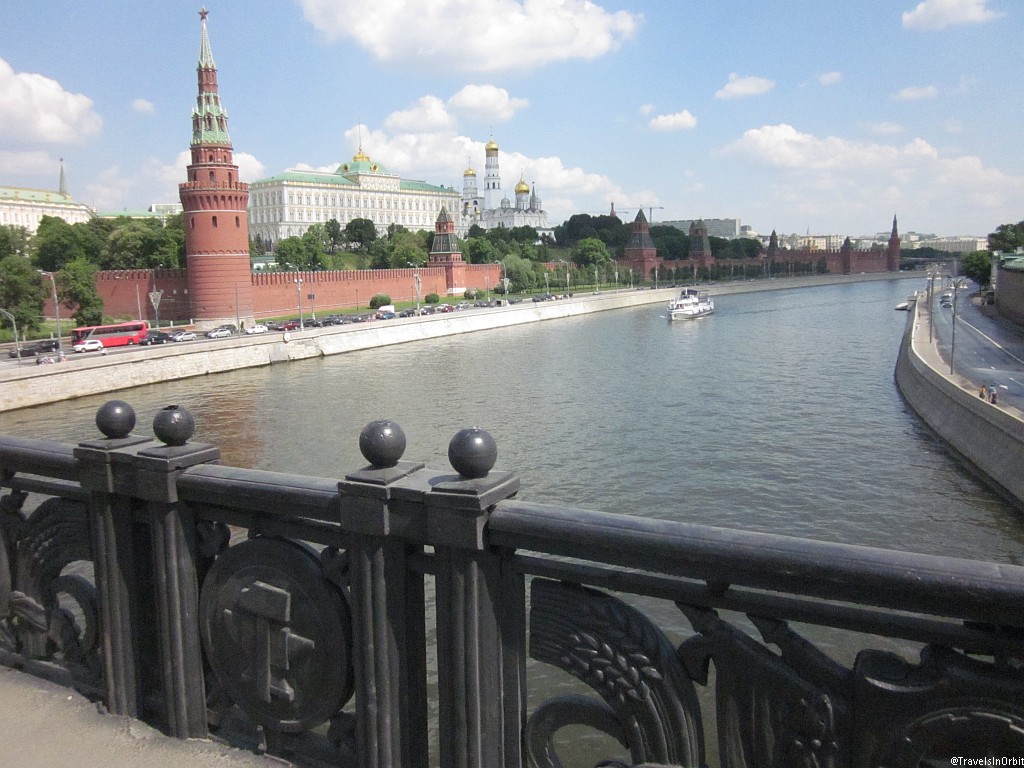 The back end of Red Square ends at the Moscow River. The river offers nice opportunities to stroll along many sights, including the Kremlin Wall.