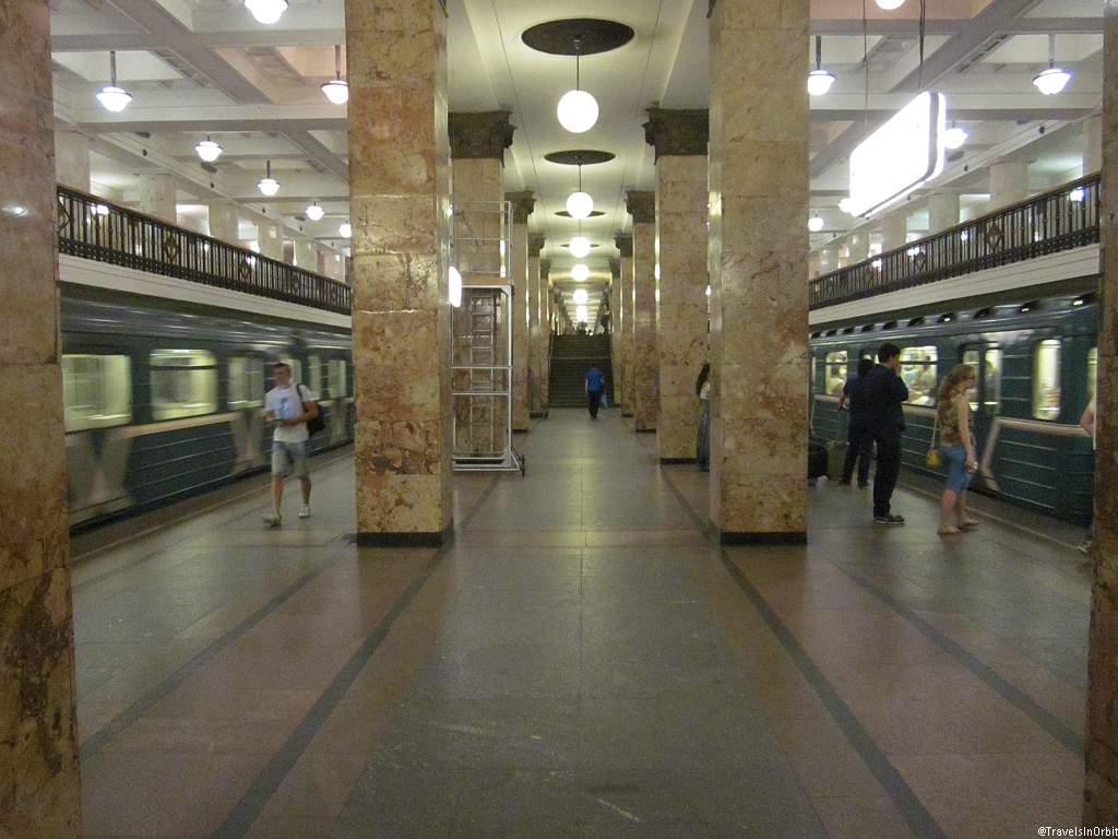 In fact, the Moscow Metro (underground) is an attraction by itself. Most stations are built like small palaces. The system takes a little while to get used to, but once you understand the system it is really simple and super fast. For those with vertigo: beware of the longest escalators in the world!